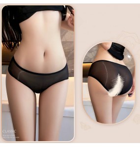 FEE ET MOI - Seamless Sheer Triangle Panties (Black)